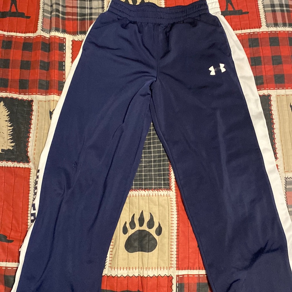 Boys navy blue under armor sweatpants